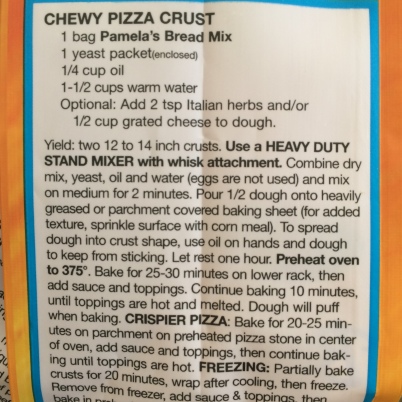 gluten free pizza crust recipe from Pamela's Products